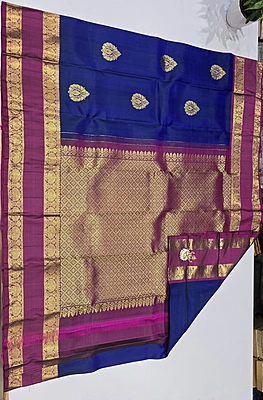 Pure Kanchi Pattu Handloom Silk with Silk Mark (id 11004)