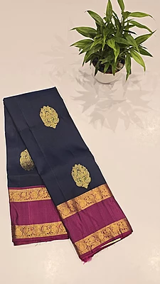 Pure Kanchi Pattu Handloom Silk with Silk Mark (id 11005)
