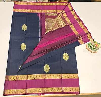 Pure Kanchi Pattu Handloom Silk with Silk Mark (id 11005)