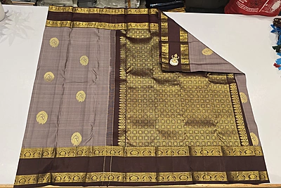 Pure Kanchi Pattu Handloom Silk with Silk Mark (id 11006)