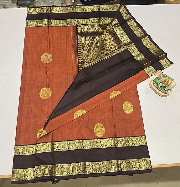 Pure Kanchi Pattu Handloom Silk with Silk Mark (id 11009)