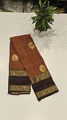 Pure Kanchi Pattu Handloom Silk with Silk Mark (id 11008)