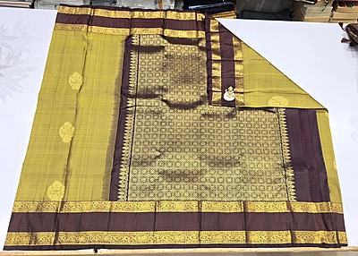 Pure Kanchi Pattu Handloom Silk with Silk Mark (id 11011)