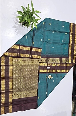 Pure Kanchi Saree with 1 grm Gold (id 13001)