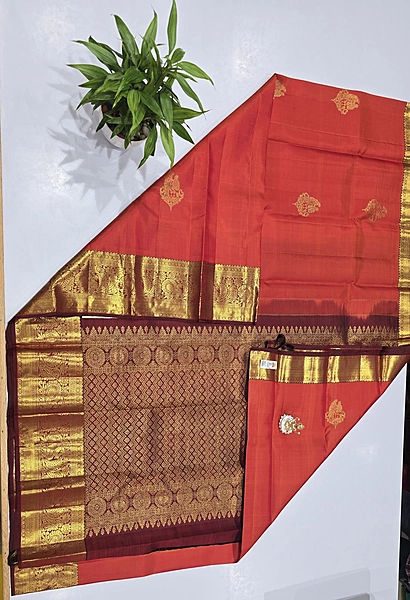 Pure Kanchi Saree with 1 grm Gold (id 13002)