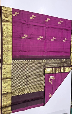 Pure Kanchi Saree with 1 grm Gold (id 13003)