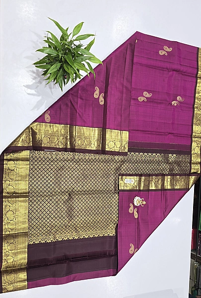 Pure Kanchi Saree with 1 grm Gold (id 13003)