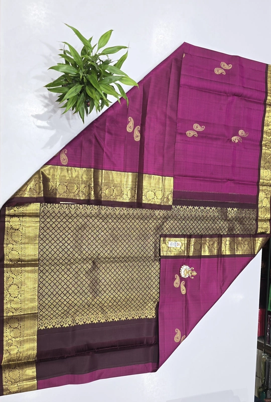 Pure Kanchi Saree with 1 grm Gold (id 13003)