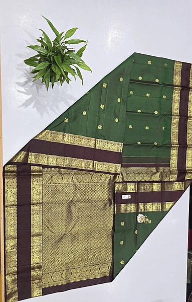 Pure Kanchi Saree with 1 grm Gold (id 13005)