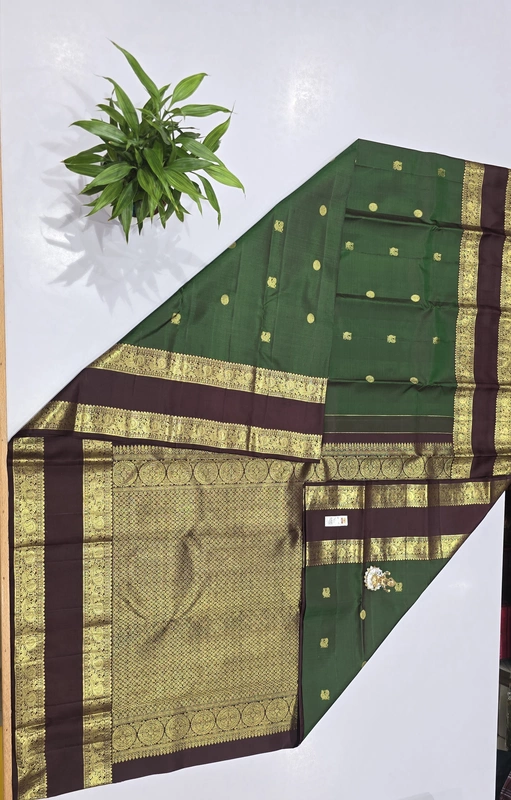 Pure Kanchi Saree with 1 grm Gold (id 13005)