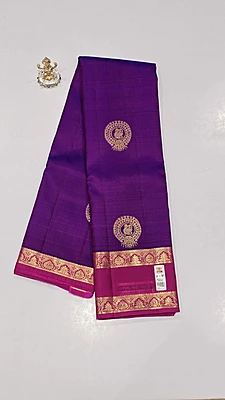 Pure Kanchi Saree with 1 grm Gold (id 13004)