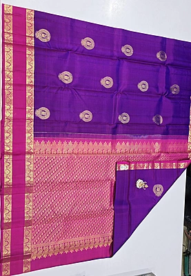 Pure Kanchi Saree with 1 grm Gold (id 13004)