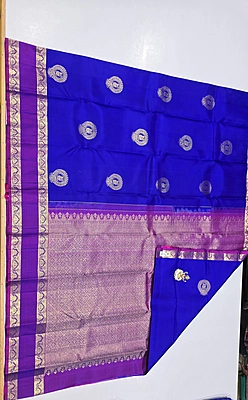 Pure Kanchi Saree with 1 grm Gold (id 13007)