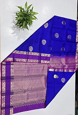 Pure Kanchi Saree with 1 grm Gold (id 13007)