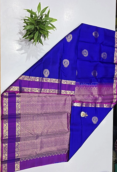Pure Kanchi Saree with 1 grm Gold (id 13007)