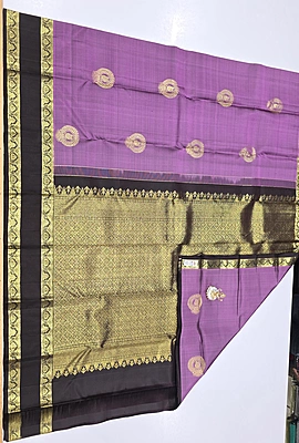 Pure Kanchi Saree with 1 grm Gold (id 13008)