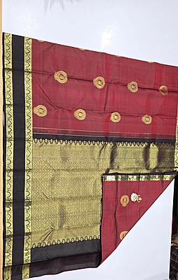 Pure Kanchi Saree with 1 grm Gold (id 13009)