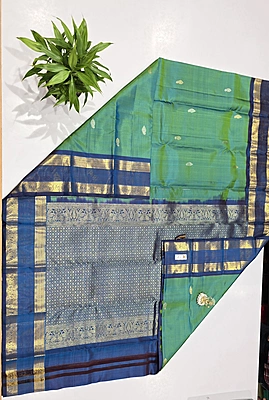 Pure Kanchi Saree with 1 grm Gold (id 13011)