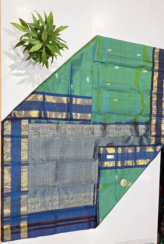 Pure Kanchi Saree with 1 grm Gold (id 13011)