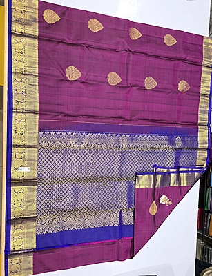 Pure Kanchi Saree with 1 grm Gold (id 13015)