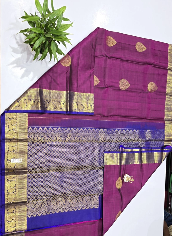 Pure Kanchi Saree with 1 grm Gold (id 13015)