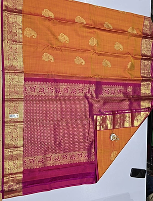 Pure Kanchi Saree with 1 grm Gold (id 13016)