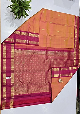 Pure Kanchi Saree with 1 grm Gold (id 13017)