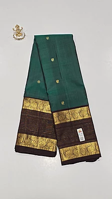 Pure Kanchi Saree with 1 grm Gold (id 13018)
