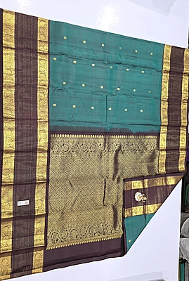 Pure Kanchi Saree with 1 grm Gold (id 13018)