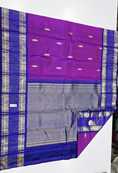 Pure Kanchi Saree with 1 grm Gold (id 13021)