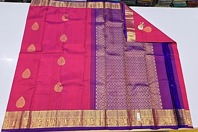 Pure Kanchi Saree with 1 grm Gold (id 13019)