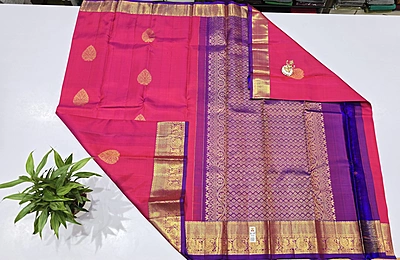 Pure Kanchi Saree with 1 grm Gold (id 13019)