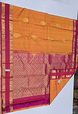 Pure Kanchi Saree with 1 grm Gold (id 13022)