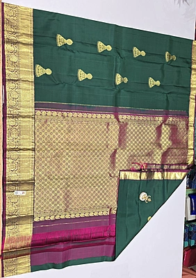 Pure Kanchi Saree with 1 grm Gold (id 13023)