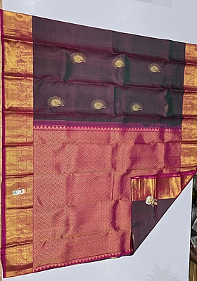 Pure Kanchi Saree with 1 grm Gold (id 13024)