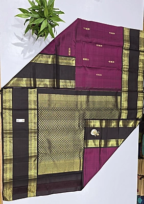 Pure Kanchi Saree with 1 grm Gold (id 13025)