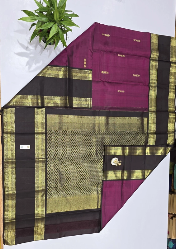 Pure Kanchi Saree with 1 grm Gold (id 13025)