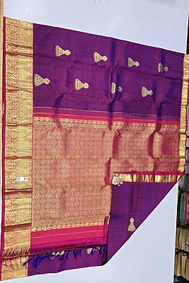 Pure Kanchi Saree with 1 grm Gold (id 13027)