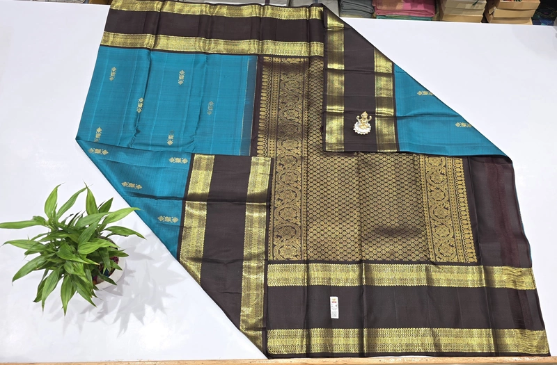 Pure Kanchi Saree with 1 grm Gold (id 13028)