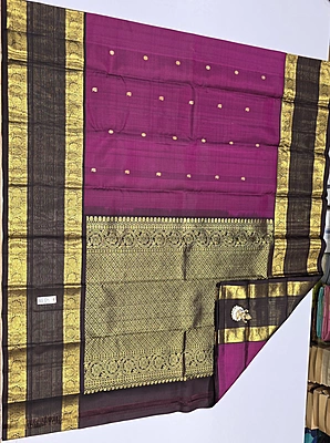 Pure Kanchi Saree with 1 grm Gold (id 13030)