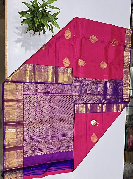 Pure Kanchi Saree with 1 grm Gold (id 13031)