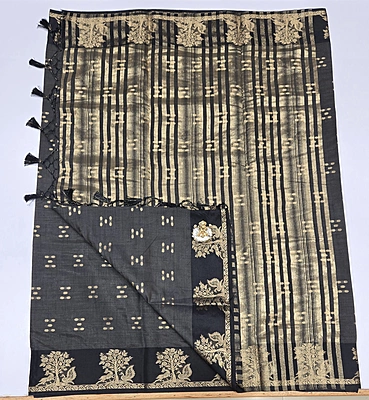 Tussur Cotton Saree (id 12005)