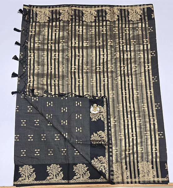 Tussur Cotton Saree (id 12005)