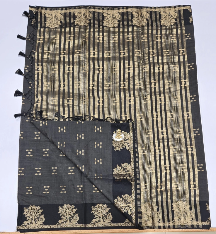 Tussur Cotton Saree (id 12005)