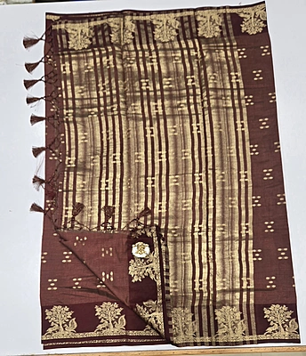 Tussur Cotton Saree (id 12004)