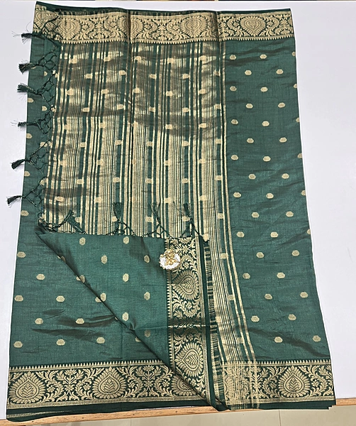Tussur Cotton Saree (id 12002)