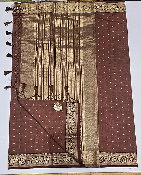 Tussur Cotton Saree (id 12000)