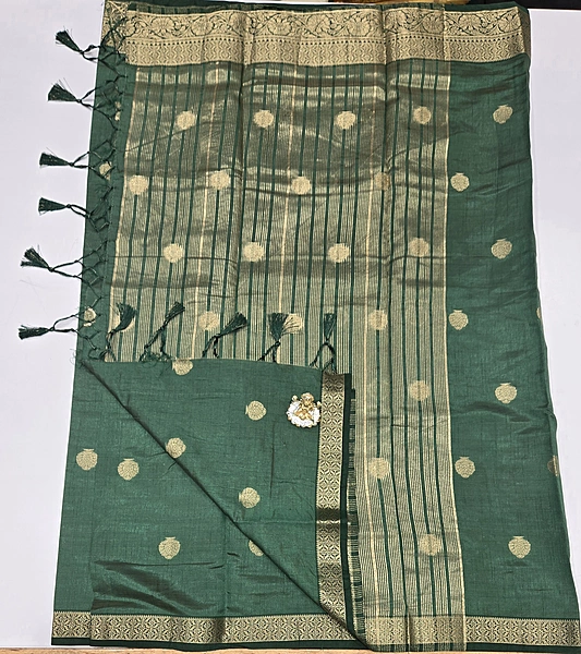 Tussur Cotton Saree (id 12007)