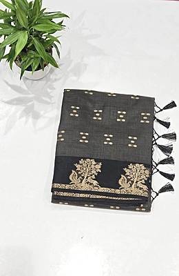 Tussur Cotton Saree (id 12005)