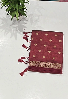 Tussur Cotton Saree (id 12008)